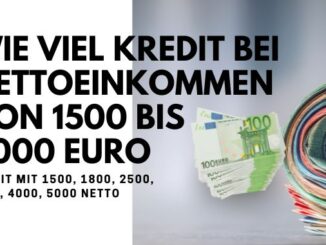 Wie viel Kredit bei Nettoeinkommen von 1500 bis 6000 Euro