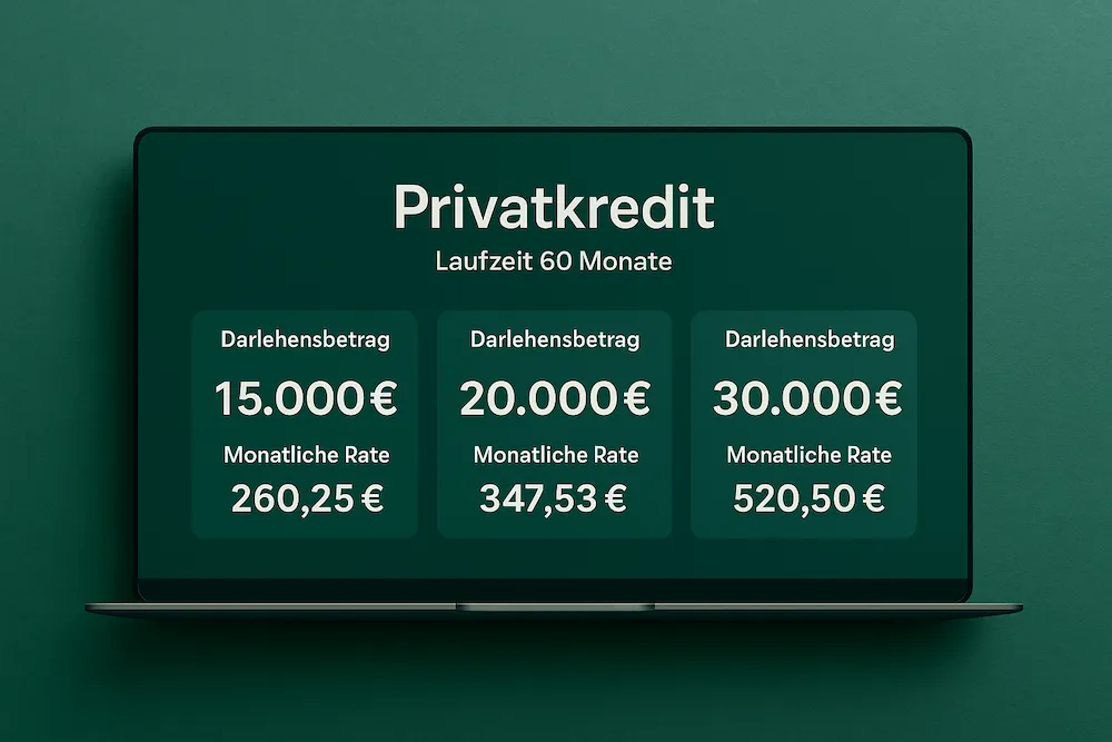 15.000 bis 30.000 Euro Privatkredit Vergleich