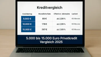 5.000 bis 15.000 Euro Privatkredit Vergleich 2025